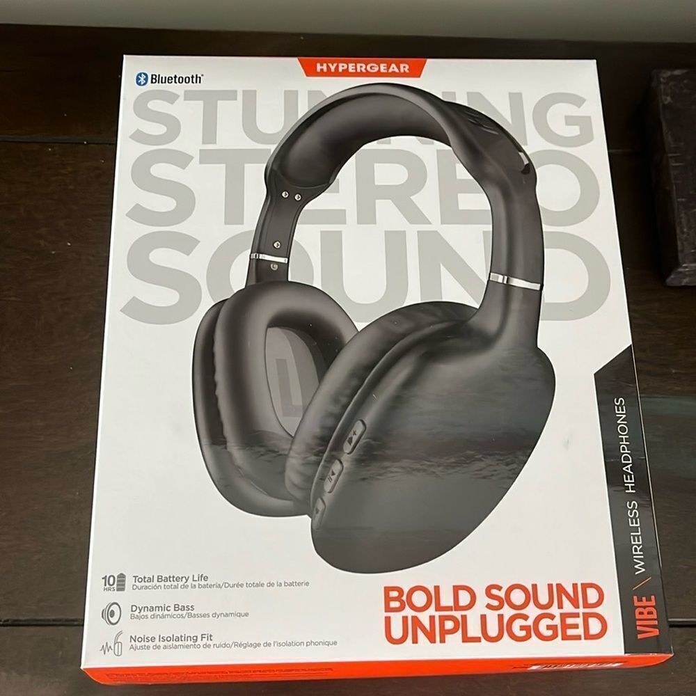 Bluetooth Wireless Headphones Built-In Mic & Controls, HyperGear Over Ear Noise